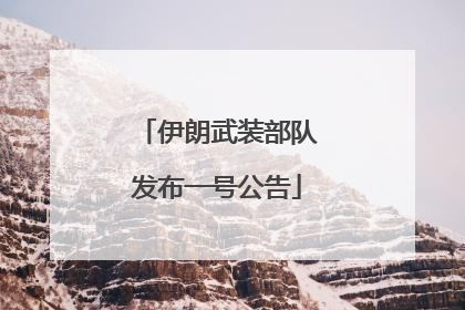 伊朗武装部队发布一号公告