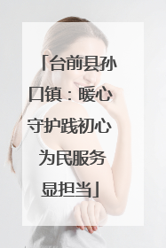 台前县孙口镇：暖心守护践初心 为民服务显担当