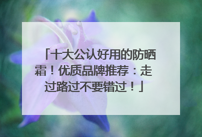 十大公认好用的防晒霜！优质品牌推荐：走过路过不要错过！