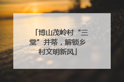 博山茂岭村“三堂”并蒂，解锁乡村文明新风