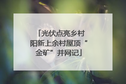 光伏点亮乡村 阳新上余村屋顶“金矿”并网记