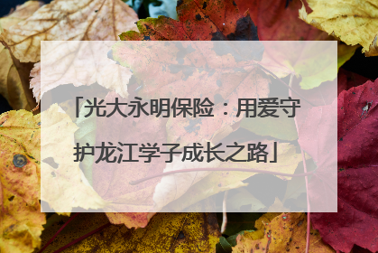 光大永明保险：用爱守护龙江学子成长之路
