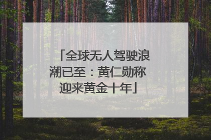 全球无人驾驶浪潮已至：黄仁勋称迎来黄金十年