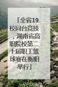 全省19校同台竞技，湖南省高职院校第二十届职工篮球赛在衡阳举行