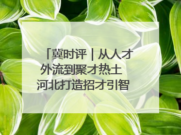 冀时评｜从人才外流到聚才热土 河北打造招才引智“强磁场”