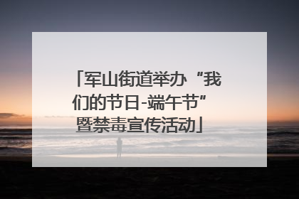 军山街道举办“我们的节日-端午节”暨禁毒宣传活动