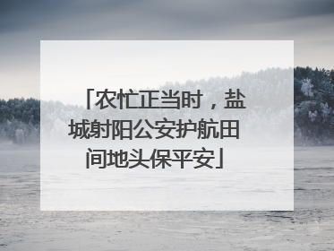 农忙正当时，盐城射阳公安护航田间地头保平安
