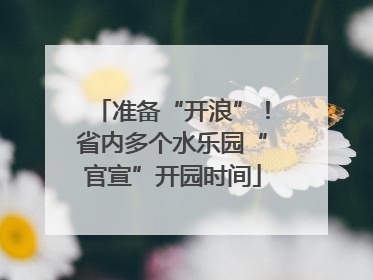 准备“开浪”！省内多个水乐园“官宣”开园时间