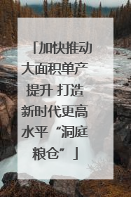 加快推动大面积单产提升 打造新时代更高水平“洞庭粮仓”