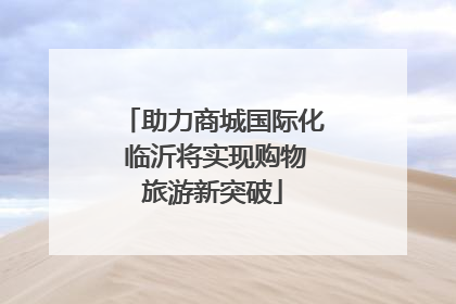 助力商城国际化 临沂将实现购物旅游新突破