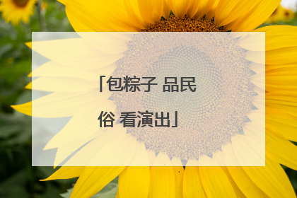 包粽子 品民俗 看演出