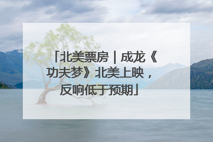 北美票房｜成龙《功夫梦》北美上映，反响低于预期