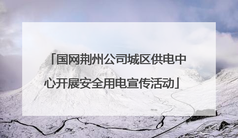国网荆州公司城区供电中心开展安全用电宣传活动