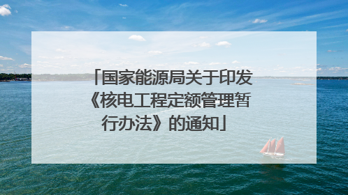 国家能源局关于印发《核电工程定额管理暂行办法》的通知