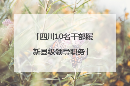 四川10名干部履新县级领导职务