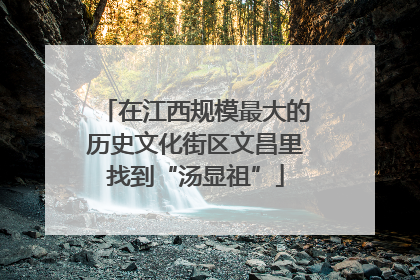 在江西规模最大的历史文化街区文昌里找到“汤显祖”