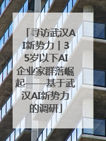 寻访武汉AI新势力︱35岁以下AI企业家群落崛起——基于武汉AI新势力的调研
