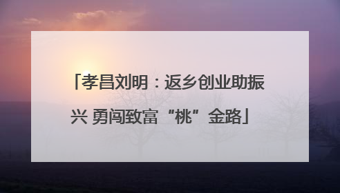 孝昌刘明：返乡创业助振兴 勇闯致富“桃”金路