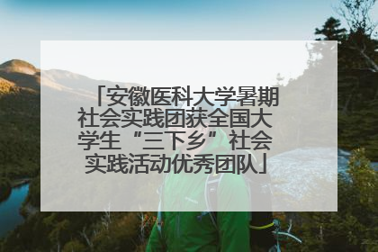 安徽医科大学暑期社会实践团获全国大学生“三下乡”社会实践活动优秀团队