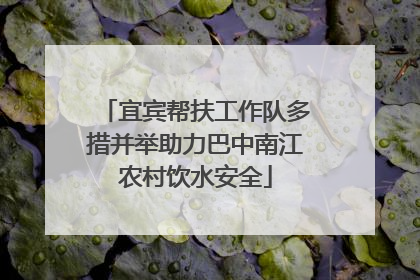 宜宾帮扶工作队多措并举助力巴中南江农村饮水安全