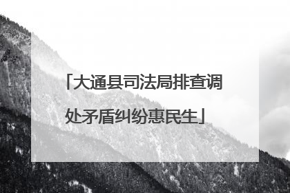 大通县司法局排查调处矛盾纠纷惠民生