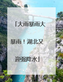 大雨暴雨大暴雨！湖北又迎强降水
