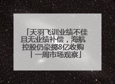 天羽飞训业绩不佳且无业绩补偿，海航控股仍豪掷8亿收购丨一周市场观察