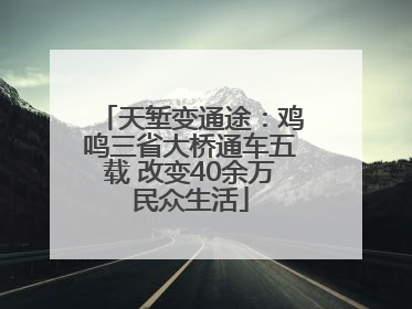 天堑变通途：鸡鸣三省大桥通车五载 改变40余万民众生活