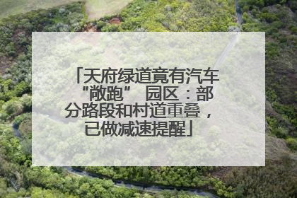 天府绿道竟有汽车“敞跑” 园区：部分路段和村道重叠，已做减速提醒
