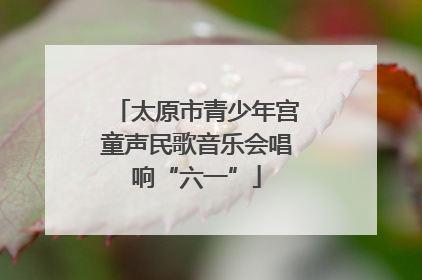 太原市青少年宫童声民歌音乐会唱响“六一”