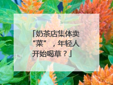 奶茶店集体卖“菜”，年轻人开始喝草？