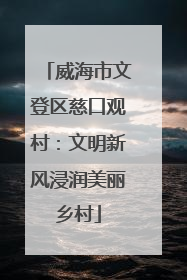 威海市文登区慈口观村：文明新风浸润美丽乡村