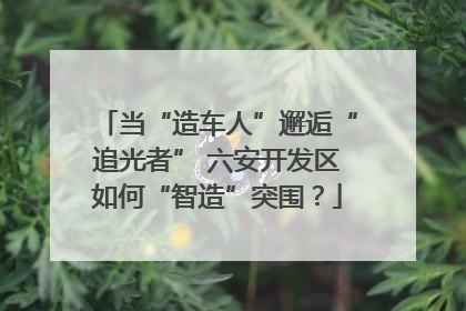 当“造车人”邂逅“追光者” 六安开发区如何“智造”突围？