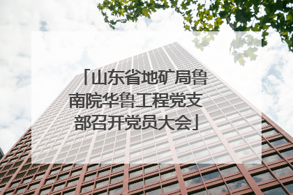 山东省地矿局鲁南院华鲁工程党支部召开党员大会