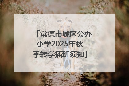 常德市城区公办小学2025年秋季转学插班须知