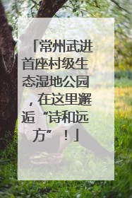 常州武进首座村级生态湿地公园，在这里邂逅“诗和远方”！
