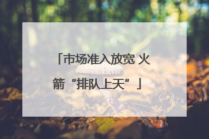 市场准入放宽 火箭“排队上天”
