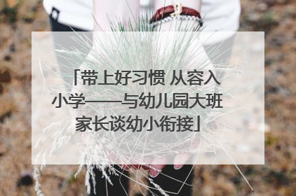 带上好习惯 从容入小学——与幼儿园大班家长谈幼小衔接