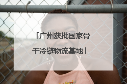 广州获批国家骨干冷链物流基地