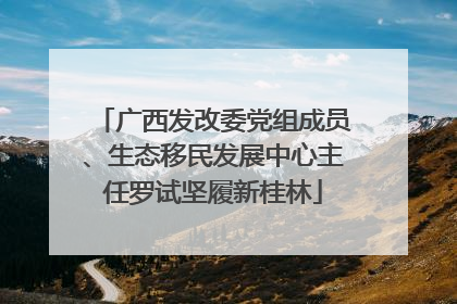 广西发改委党组成员、生态移民发展中心主任罗试坚履新桂林