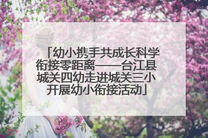 幼小携手共成长科学衔接零距离——台江县城关四幼走进城关三小开展幼小衔接活动