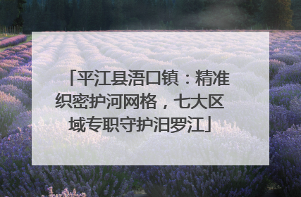 平江县浯口镇：精准织密护河网格，七大区域专职守护汨罗江
