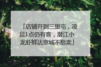 店铺开到三里屯，凌晨1点仍有客，潜江小龙虾鲜达京城不愁卖