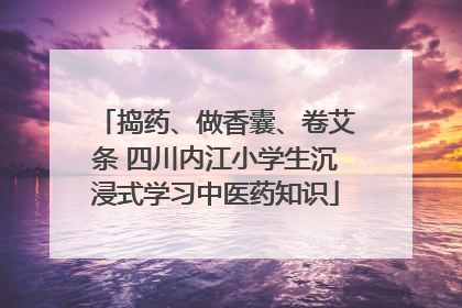 捣药、做香囊、卷艾条 四川内江小学生沉浸式学习中医药知识