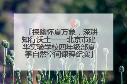 探幽怀夏万象，深耕知行沃土——北京市建华实验学校四年级部夏季自然空间课程纪实
