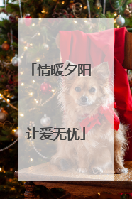 情暖夕阳 让爱无忧