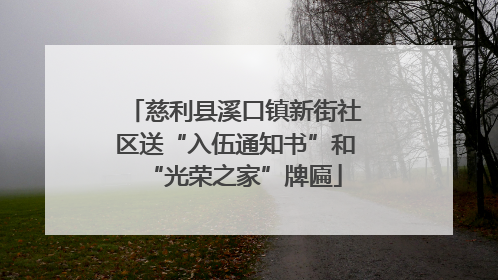 慈利县溪口镇新街社区送“入伍通知书”和“光荣之家”牌匾