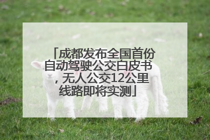 成都发布全国首份自动驾驶公交白皮书，无人公交12公里线路即将实测