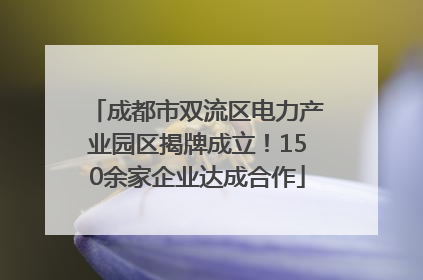 成都市双流区电力产业园区揭牌成立！150余家企业达成合作