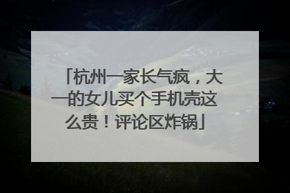 杭州一家长气疯，大一的女儿买个手机壳这么贵！评论区炸锅